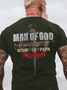 Man of God - Husband Dad Papa - Ultra MAGA Crew Neck Cotton Casual Text Letters T-Shirt