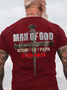 Man of God - Husband Dad Papa - Ultra MAGA Crew Neck Cotton Casual Text Letters T-Shirt