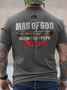 Man of God - Husband Dad Papa - Ultra MAGA Crew Neck Cotton Casual Text Letters T-Shirt