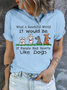 Women's Love Dogs Cotton Casual T-Shirt