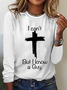 Women's Casual I Can'T But I Know A Guy Printed Casual Long Sleeve Shirt