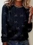 Funny Cat Casual Crew Neck Long Sleeve Shirt