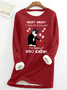 Women's Funny Cat Wait What I Have An Attitude No Really Who Knew Casual Cat Fleece Sweatshirt