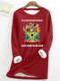 Women's Funny On A Dark Desert Highway Cool Wind In My Hair Graphic Printing Crew Neck Simple Fleece Sweatshirt