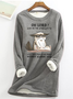 Women's Funny Word Oh Lord Give Me The Strength To Walk Away From Stupid People Without Slapping Them Cat Casual Crew Neck Sweatshirt