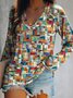 Loose Lace Casual Color Block T-Shirt