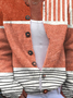 Buttoned Striped Others Casual Cardigan