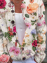 Floral Casual Buckle Cardigan