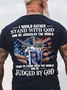 Grandpa - I Would Rather Stand With God Back Cotton T-shirt