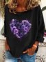 Gothic Floral Heart Casual Sweatshirt