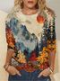 Casual Landscape Painting Long Sleeve Shirt