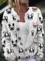 Funny Dogs With Glasses Print Women's Cardigan