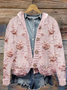 Vintage Roses Crochet Art Hooded Knit Cardigan