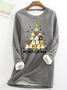 Meowy Catmas Casual Fluff Fleece Fabric Sweatshirt