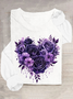 Gothic Floral Heart Casual Long Sleeve Shirt