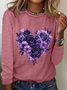 Gothic Floral Heart Casual Long Sleeve Shirt