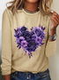 Gothic Floral Heart Casual Long Sleeve Shirt