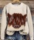 Cotton Casual Crew Neck Loose Sweater