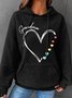 Grandma Heart Simple Loose Hoodie