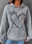 Grandma Heart Simple Loose Hoodie