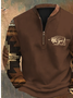 Men's West Highland Cow Print Vintage Zip-Up Sweatshirt