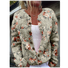Crew Neck 3D Printing Knitted Casual Cardigan