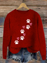 Heart Dog Simple Crew Neck Loose Sweater
