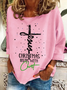 Christmas Begins With Christ Snowman Print Casual Sweatshirt