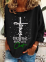 Christmas Begins With Christ Snowman Print Casual Sweatshirt