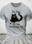 It's Fine Funny Cat Cotton T-Shirt