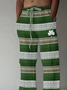 St. Patrick's Day Shamrock Art Print Cotton and Linen Blend Lounge Pants