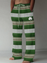 St. Patrick's Day Shamrock Art Print Cotton and Linen Blend Lounge Pants
