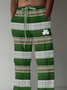 St. Patrick's Day Shamrock Art Print Cotton and Linen Blend Lounge Pants