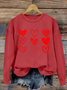 Womens Valentines Hearts , Valentine's Day Casual Sweatshirt