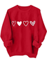 Casual Loose Heart/Cordate Crew Neck Sweatshirt