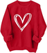 Casual Loose Heart/Cordate Crew Neck Sweatshirt
