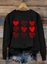 Womens Valentines Hearts , Valentine's Day Casual Sweatshirt