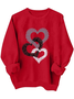 Heart/Cordate Casual Cotton-Blend Crew Neck Sweatshirt