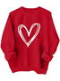 Casual Loose Heart/Cordate Crew Neck Sweatshirt