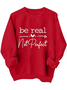 Casual Loose Heart/Cordate Crew Neck Sweatshirt