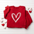 Casual Loose Heart/Cordate Crew Neck Sweatshirt