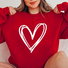 Casual Loose Heart/Cordate Crew Neck Sweatshirt