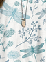 Dragonfly Loose V Neck Simple Shirt