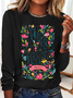 He Is Risen Easter Shirt, Floral Easter Tshirt, Jesus Easter Casual Long Sleeve Shirt