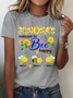 Personalized Grandma With Grandkids Sunflower Bee Butterfly Cotton T-Shirt