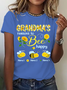 Personalized Grandma With Grandkids Sunflower Bee Butterfly Cotton T-Shirt