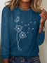 Dandelion Wild Flower Casual Long Sleeve Shirt