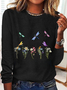 Dragonflies Wildflowers Casual Long Sleeve Shirt