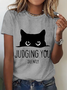 Judging You Sarcastic Cat Cotton T-Shirt