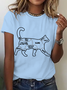 Cat Petting Chart Cotton T-Shirt
